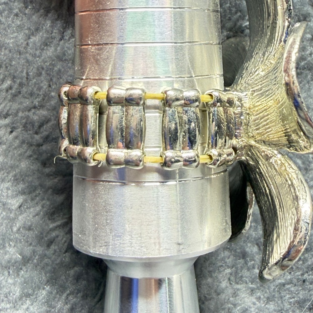 Silver Tone Flower Statment Ring With Rhinestones Stretchy Band Adjustable - Picture 10 of 11